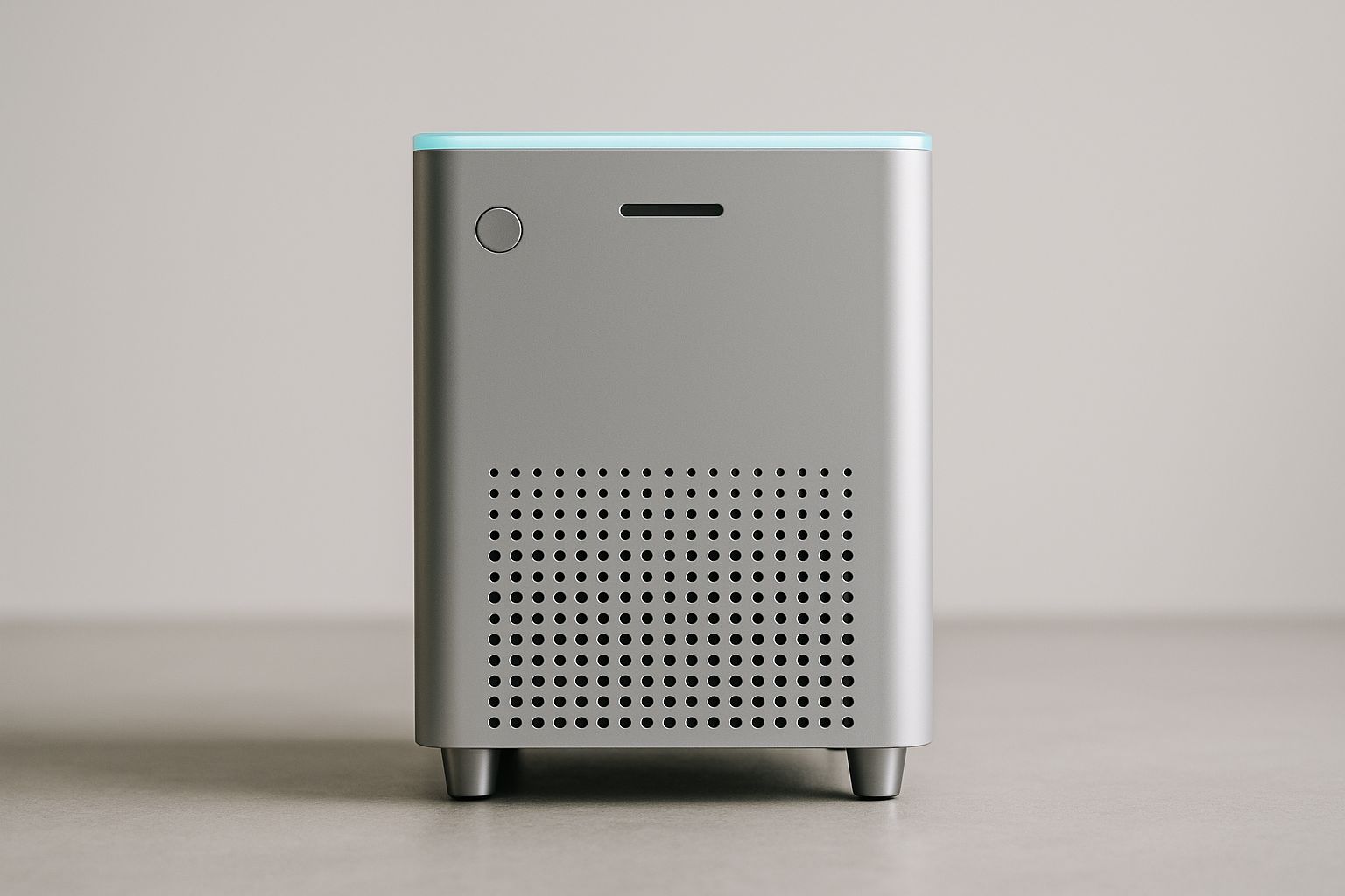 Radonmätare med en tydlig digital display som visar värden i en verkstadsmiljö.